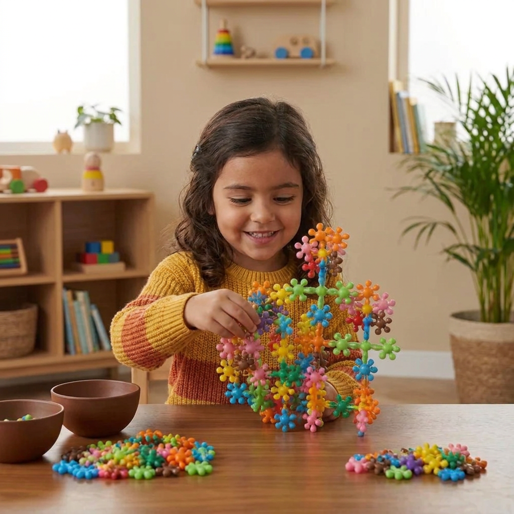 Set de Bloques de Construcción Montessori en Forma de Flor de Ciruelo