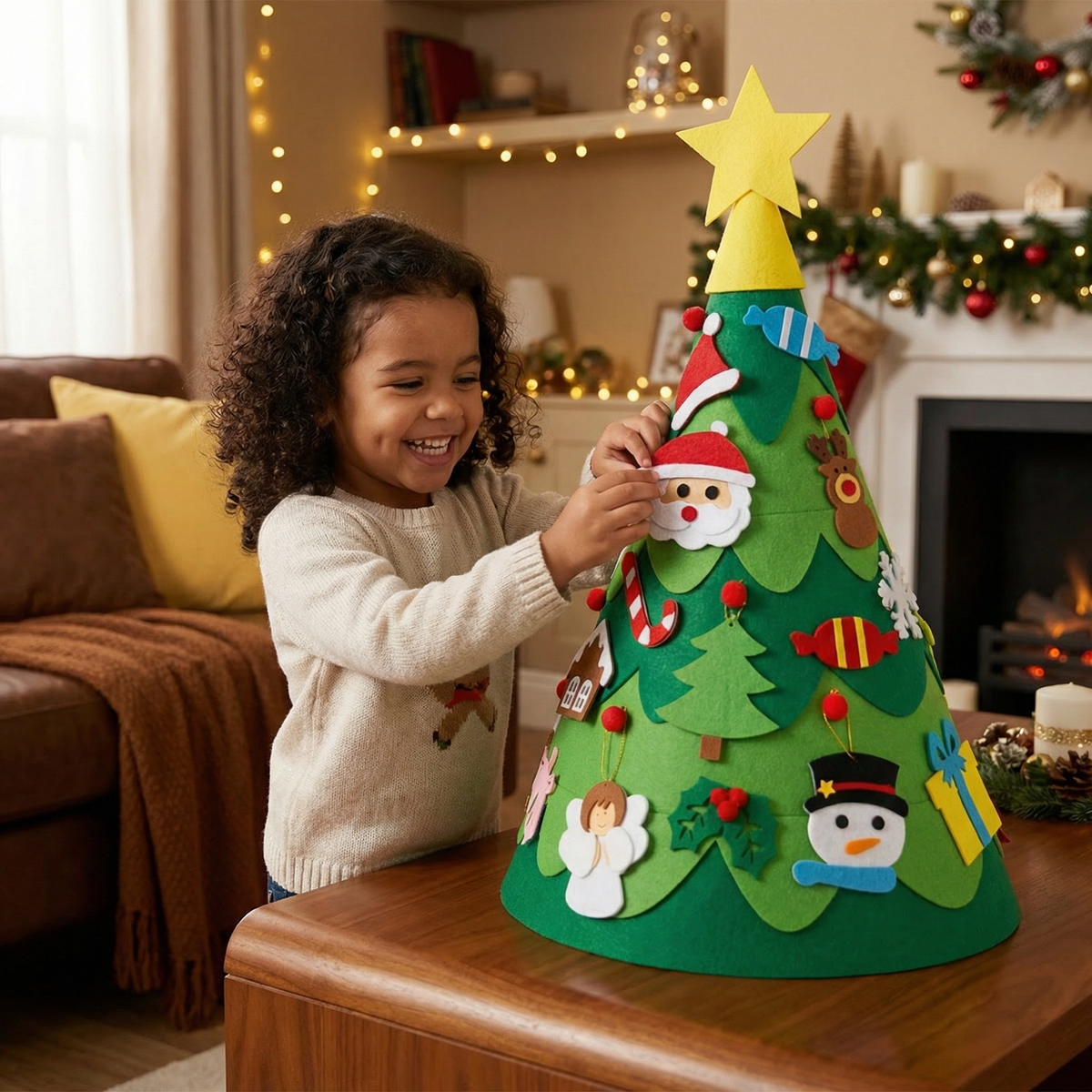 Montessori 3D árbol de Navidad de fieltro