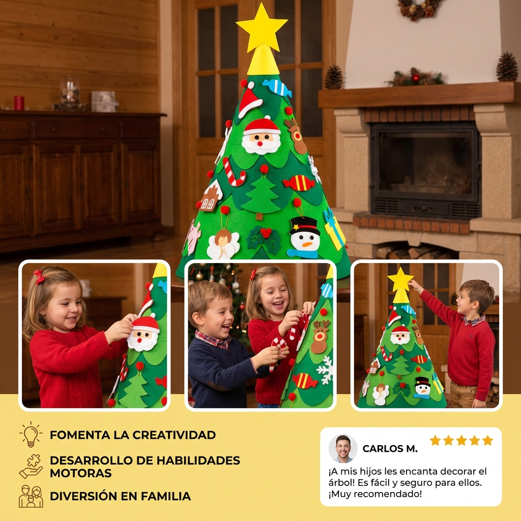 Montessori 3D árbol de Navidad de fieltro