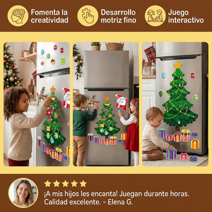 Conjunto navideño Montessori de pegatinas magnéticas para decorar tú mismo