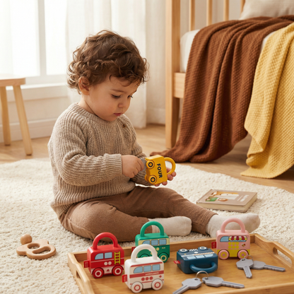 Juguete montessori llave y cerradura – Colores y patrones
